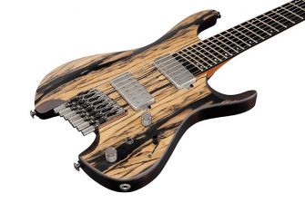 Ibanez QX527PE-NTF kitaran kansi lähikuvassa.