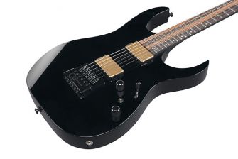 Ibanez RGR52ET-BK kitaran kansi lähikuvassa.