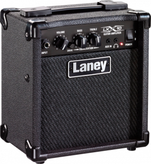 Laney LX10 -kitaravahvistin oikealta.