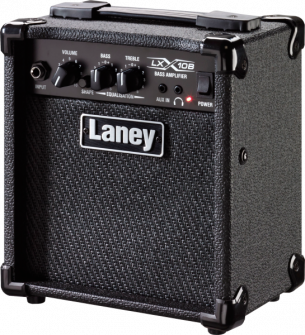 Laney LX10B -bassovahvistin vasemmalta.