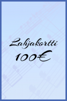 Lahjakortti soitinliikkeeseen, arvo 100€.